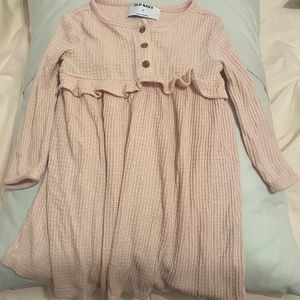 Toddler girls long sleeve pink dress